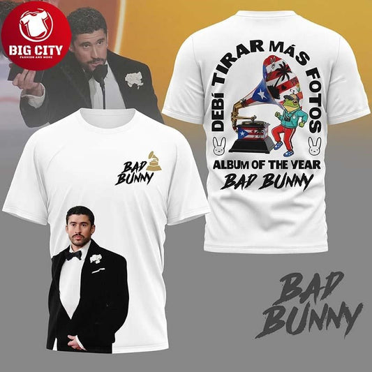 Bad Bunny Grammys Debi Tirar Mas Fotos Two Sided - Adult & Kids T-Shirts, Sweatshirts & Hoodies apparel design preview 1