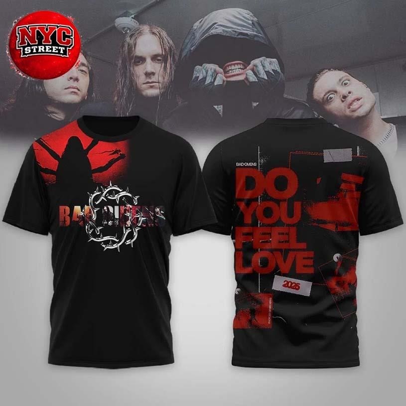 Bad Omens Do You Feel Love 2026 World Tour Two Sided - Adult & Kids T-Shirts, Sweatshirts & Hoodies apparel design preview 1