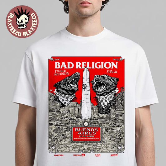 Bad Religion Buenos Aires Argentina 2026 Event Poster - Adult & Kids T-Shirts, Sweatshirts & Hoodies apparel design preview 1