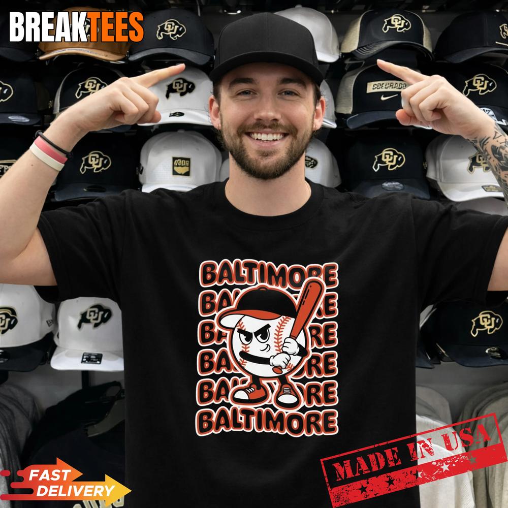 Baltimore Baseball Retro Mascot - Adult & Kids T-Shirts, Sweatshirts & Hoodies apparel design preview 1