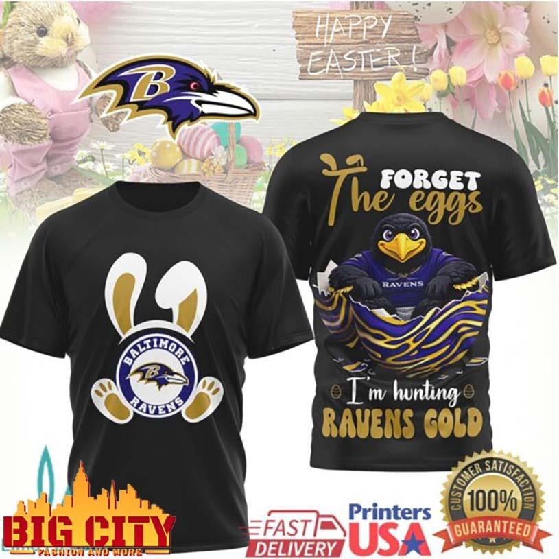 Baltimore Ravens Easter Mascot Egg Hunt Forget the - Adult & Kids T-Shirts, Sweatshirts & Hoodies apparel design preview 1