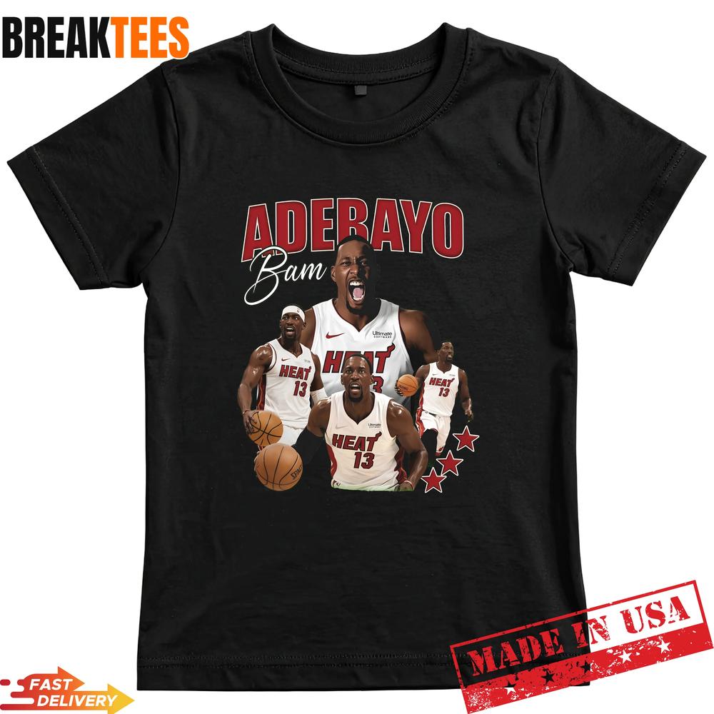 Ultimate Bam Adebayo Miami Basketball Vintage Bootleg - Adult & Kids T-Shirts, Sweatshirts & Hoodies apparel design preview 1
