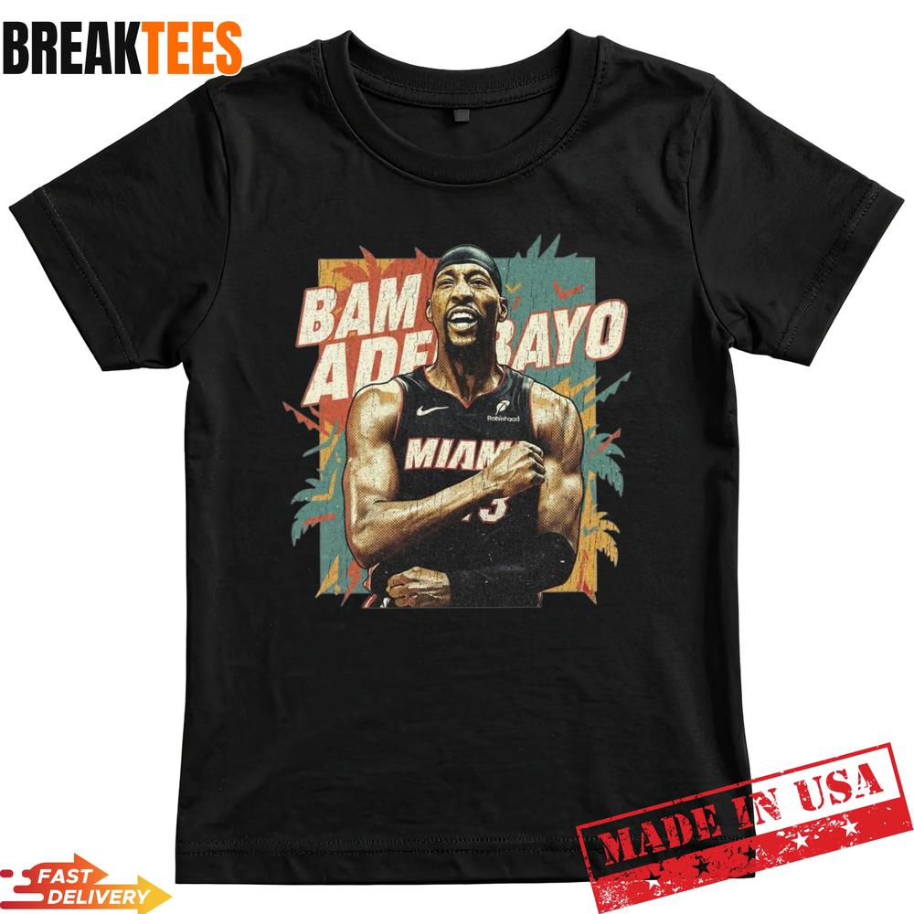 Ultimate Bam Adebayo Miami Basketball Vintage Graphic - Adult & Kids T-Shirts, Sweatshirts & Hoodies apparel design preview 1