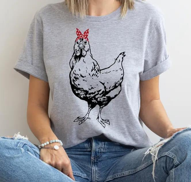 Bandana Chicken Boho Preppy Retro Animal Casual - Adult & Kids T-Shirts, Sweatshirts & Hoodies apparel design preview 1