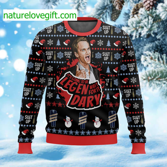 Barney Stinson It’s Going To Be Legen Wait For It Dary Ugly Christmas Sweater - Holiday Gift product image
