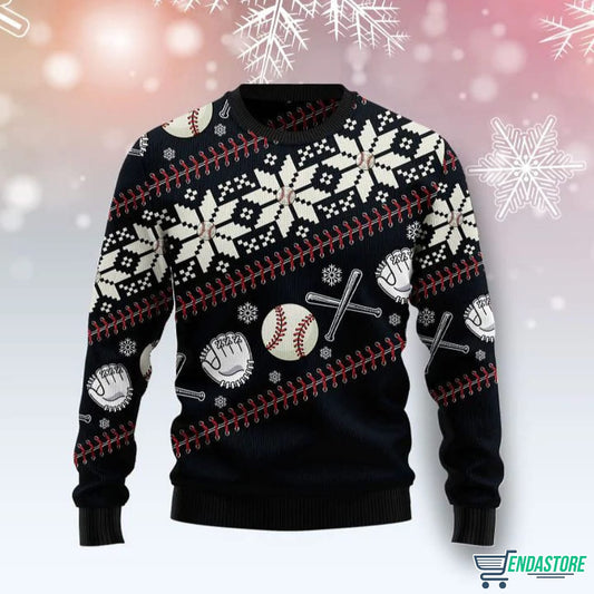 Baseball Christmas 3D Ugly Christmas Sweater - Holiday Gift product image