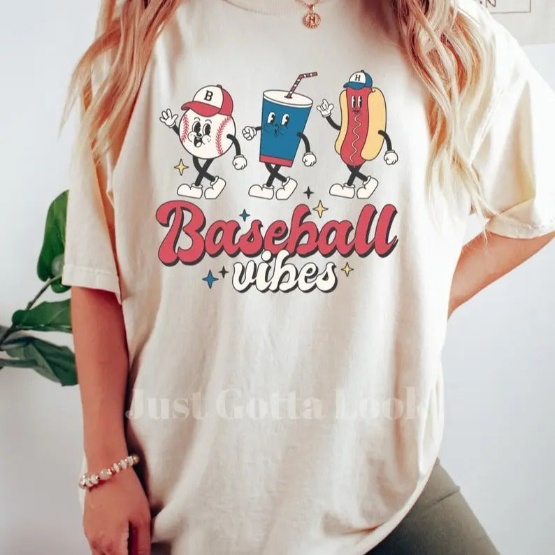 Baseball Game Day Comfort Colors Retro Sports Mom - Adult & Kids T-Shirts, Sweatshirts & Hoodies apparel design preview 1