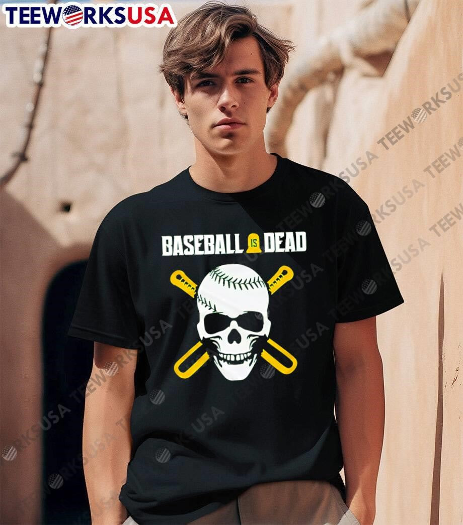 Baseball Is Dead Skull Crossed Bats - Adult & Kids T-Shirts, Sweatshirts & Hoodies apparel design preview 1