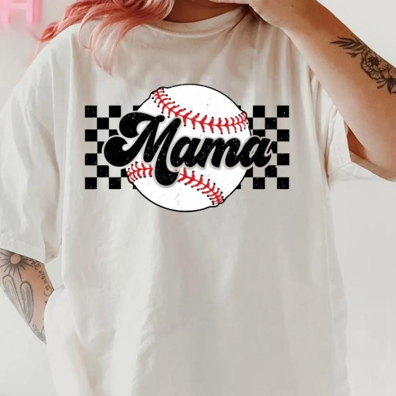 Baseball Mama Checkered Relaxed Fit Printed USA - Adult & Kids T-Shirts, Sweatshirts & Hoodies apparel design preview 1