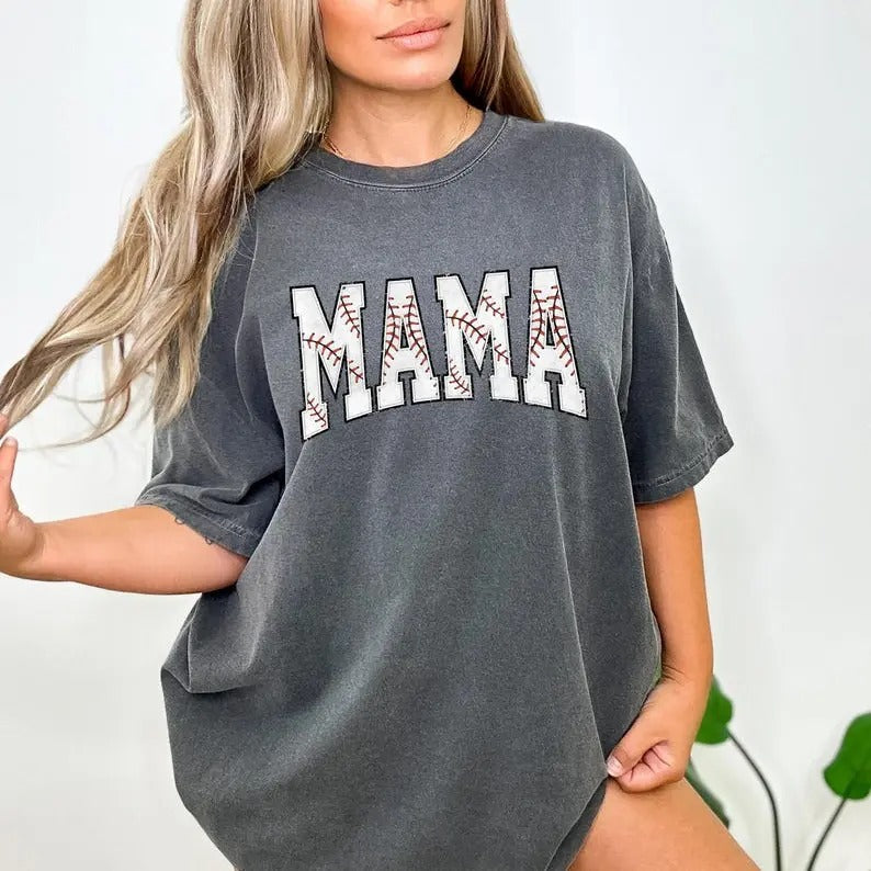 Baseball Mama Mom Lover Season Womenswear Top Cotton - Adult & Kids T-Shirts, Sweatshirts & Hoodies apparel design preview 1