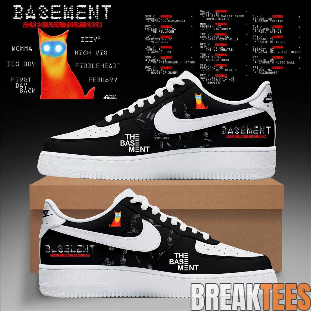 Basement WIRED USA Tour 2026 Custom Air Force 1 - Adult & Kids T-Shirts, Sweatshirts & Hoodies apparel design preview 1