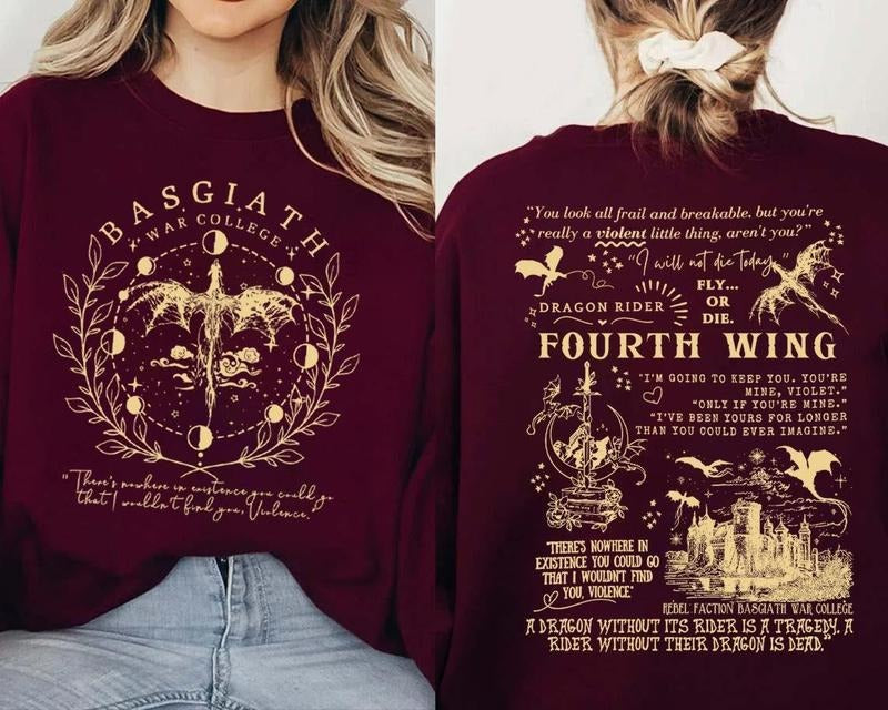 Basgiath War College 2 Sided Fourth Wing S Empyrean - Adult & Kids T-Shirts, Sweatshirts & Hoodies apparel design preview 1