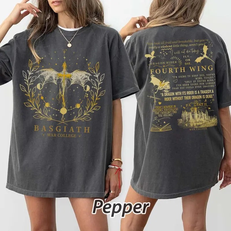 Basgiath War College 2 Sided Fourth Wing Dragon Rider - Adult & Kids T-Shirts, Sweatshirts & Hoodies apparel design preview 1