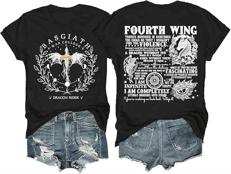 Basgiath War College Fourth Wing Pure Cotton Fabric - Adult & Kids T-Shirts, Sweatshirts & Hoodies apparel design preview 1