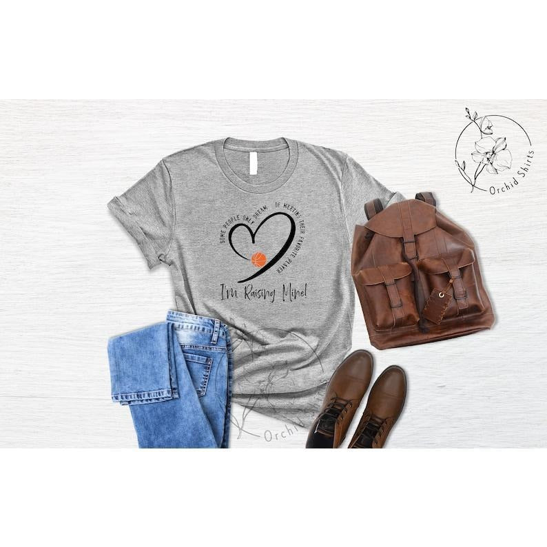 Basketball Mom Gray Heart Short Sleeve Comfortable - Adult & Kids T-Shirts, Sweatshirts & Hoodies apparel design preview 1
