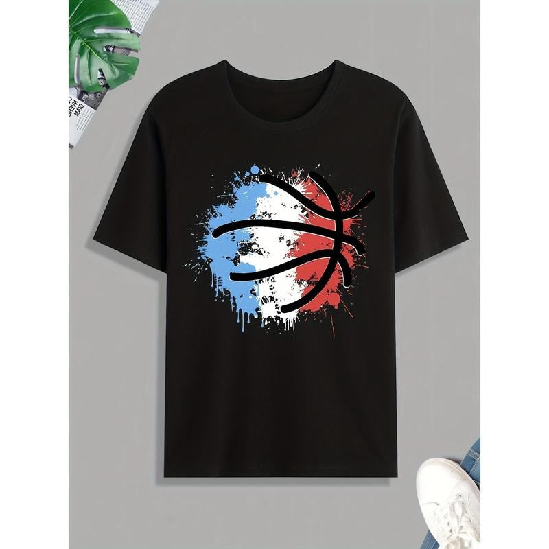 Basketball Print Casual Short Sleeve Summer Spring - Adult & Kids T-Shirts, Sweatshirts & Hoodies apparel design preview 1