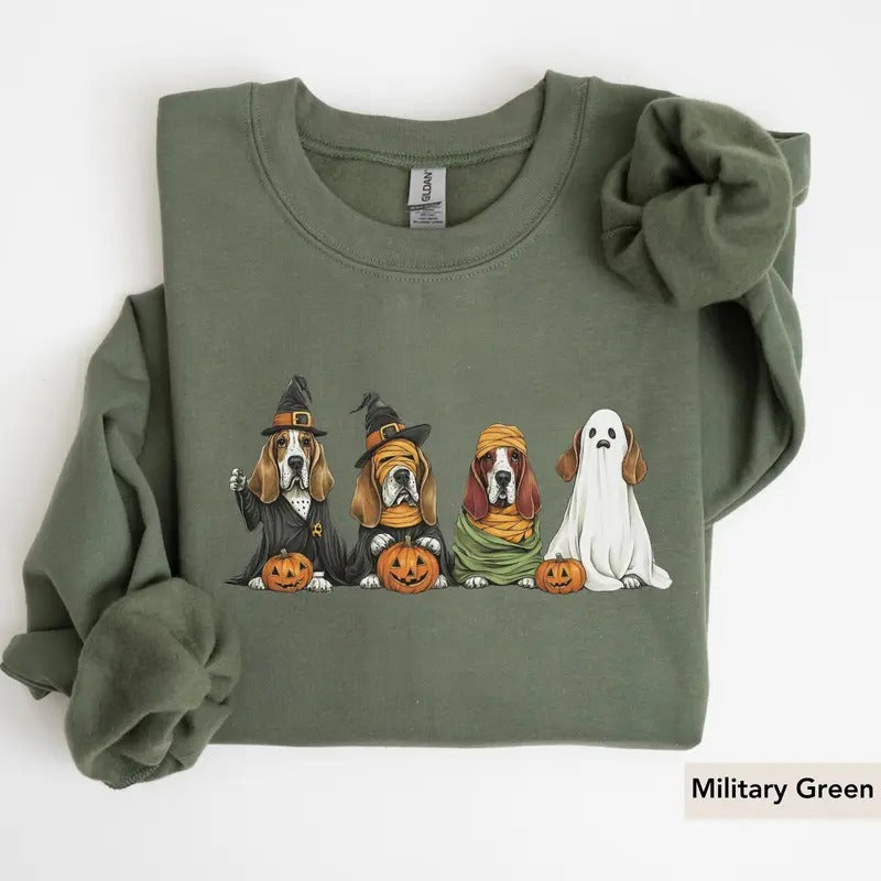 Basset Hound Halloween Dog Lover - Adult & Kids T-Shirts, Sweatshirts & Hoodies apparel design preview 1