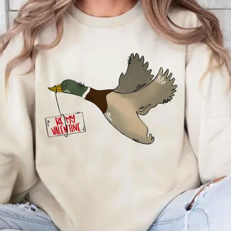 Be My Valentine Retro Camo Duck Old School Camoflauge - Adult & Kids T-Shirts, Sweatshirts & Hoodies apparel design preview 1
