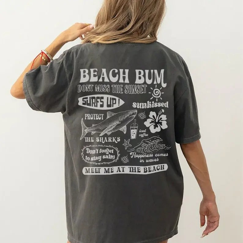 Beach Bum Comfort Colors Preppy Y2k Wearing Coconut - Adult & Kids T-Shirts, Sweatshirts & Hoodies apparel design preview 1
