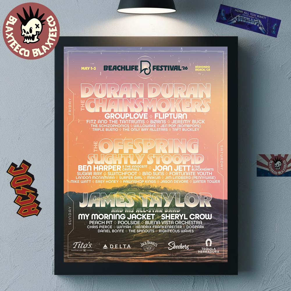 Beachlife Festival 2026 Full Lineup In Redondo Beach - Adult & Kids T-Shirts, Sweatshirts & Hoodies apparel design preview 1