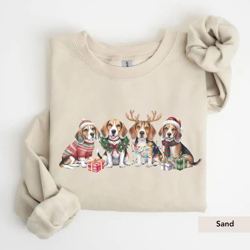 Beagle Santa Dog Mom Lover - Adult & Kids T-Shirts, Sweatshirts & Hoodies apparel design preview 1