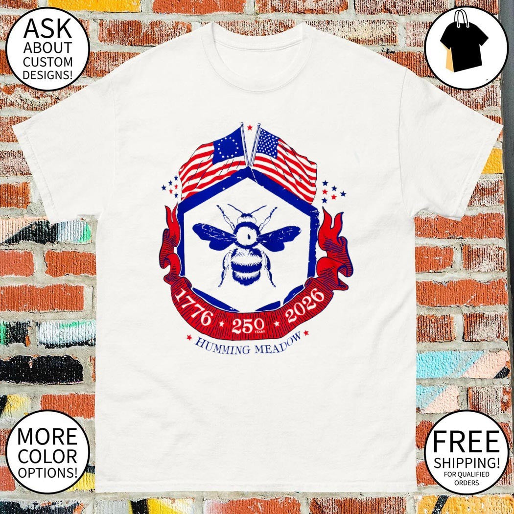 Bee Humming Meadow America 250th Patriotic 1776 2026 - Adult & Kids T-Shirts, Sweatshirts & Hoodies apparel design preview 1
