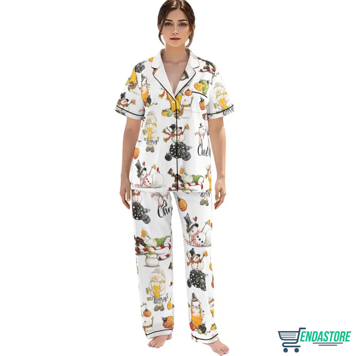 Beer Drinking Snowman Pajama Set 3D Christmas Sweater - Holiday Gift product image 2