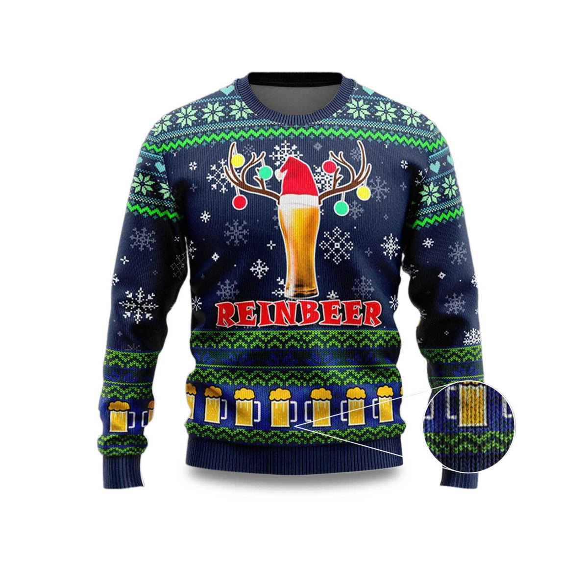 Beer Reindeer Ugly Christmas Sweater - Holiday Gift product image