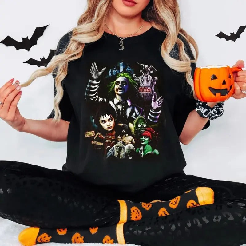 Beetlejuice Horror Movie 1988 Halloween Party Short - Adult & Kids T-Shirts, Sweatshirts & Hoodies apparel design preview 1