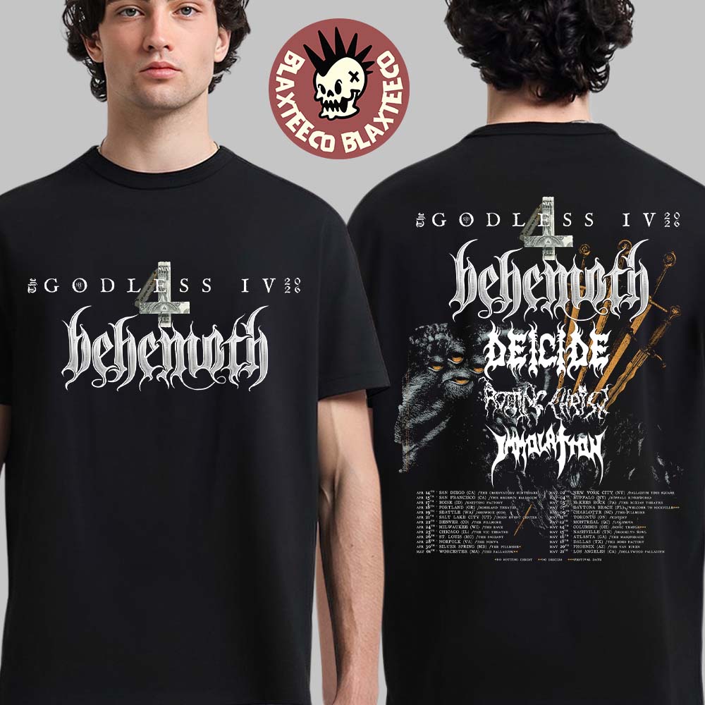 Behemoth The Godless IV 2026 Tour North America City - Adult & Kids T-Shirts, Sweatshirts & Hoodies apparel design preview 1