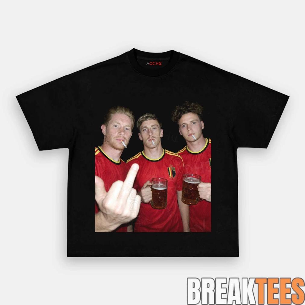 Belgian Afterparty Trio Drunk Smoke Middle Finger - Adult & Kids T-Shirts, Sweatshirts & Hoodies apparel design preview 1