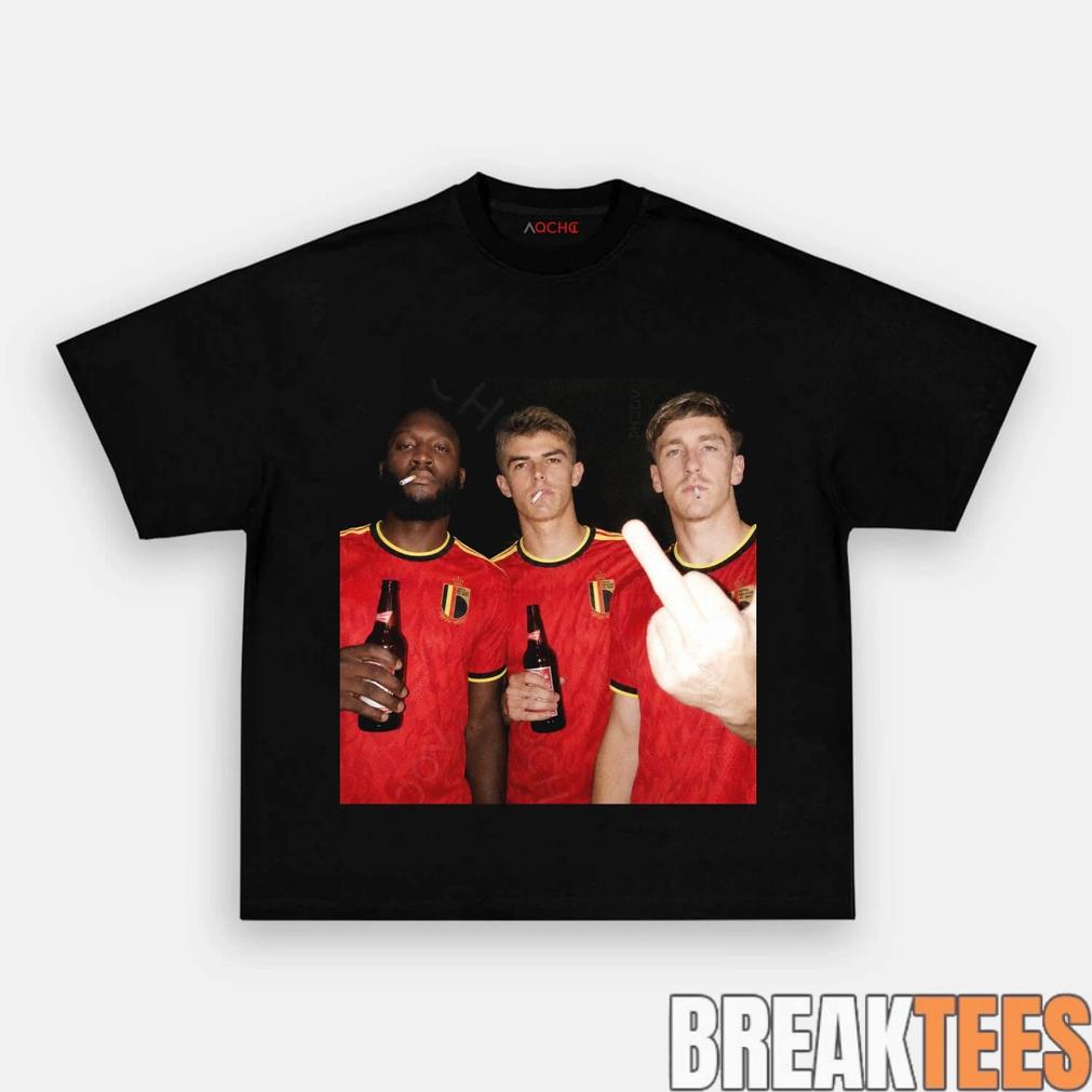 Belgian Red Devils Rebellion Drunk Smoke Middle - Adult & Kids T-Shirts, Sweatshirts & Hoodies apparel design preview 1