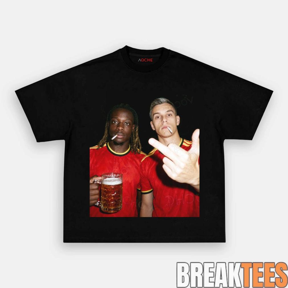 Belgium Football Team Doku x Trossard Drunk - Adult & Kids T-Shirts, Sweatshirts & Hoodies apparel design preview 1