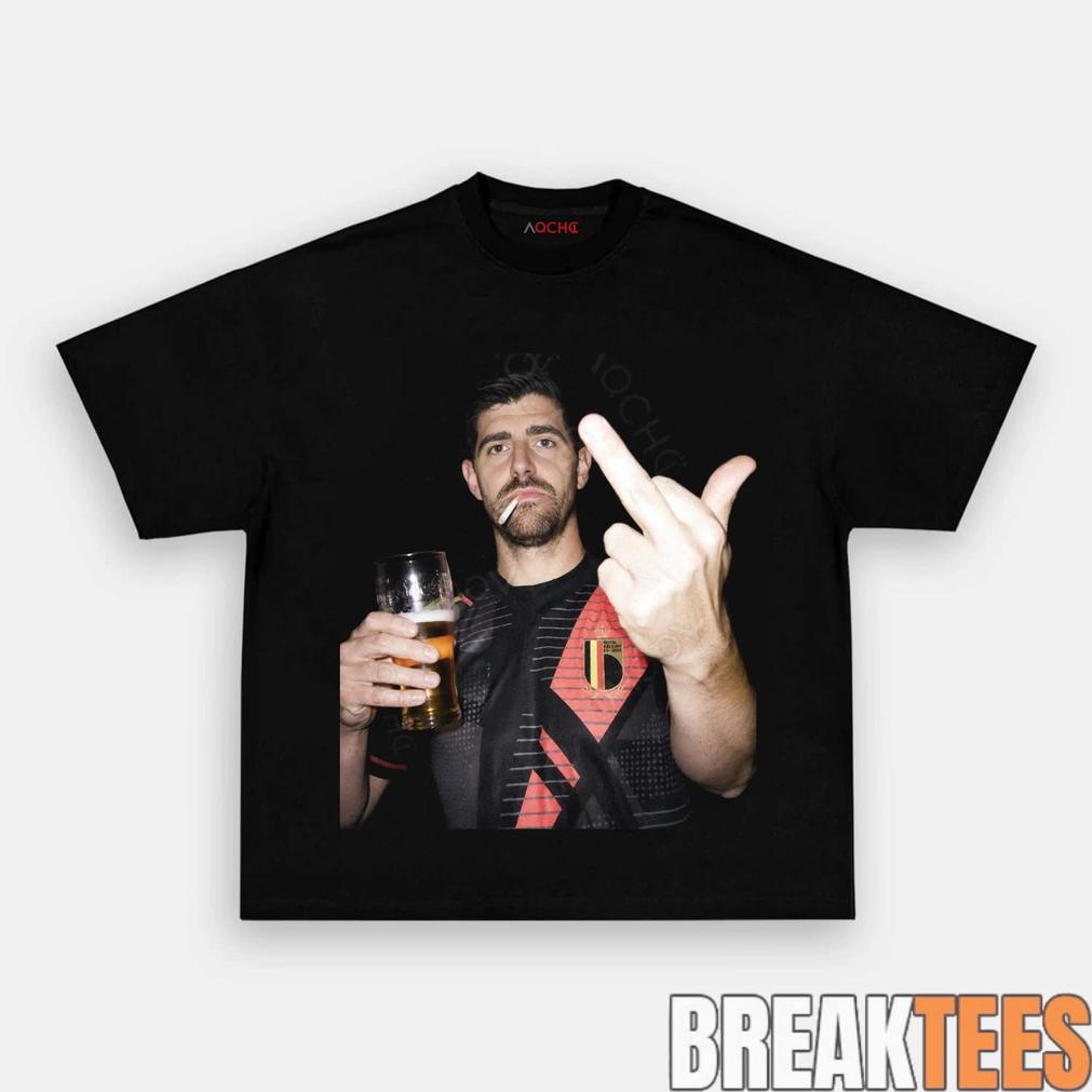 Belgium Football Team Thibaut Courtois Drunk - Adult & Kids T-Shirts, Sweatshirts & Hoodies apparel design preview 1
