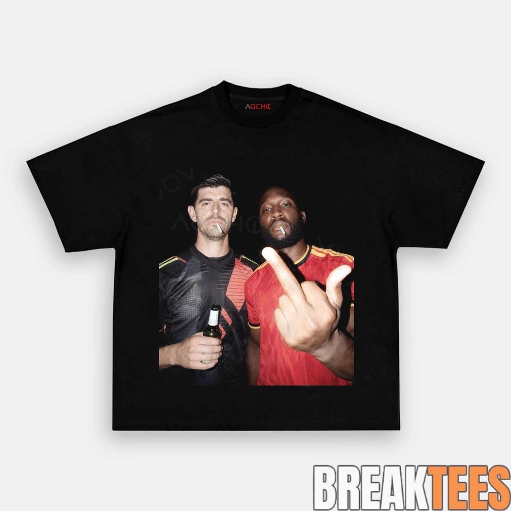 Belgium Football Team Thibaut Courtois x Lukaku Drunk - Adult & Kids T-Shirts, Sweatshirts & Hoodies apparel design preview 1