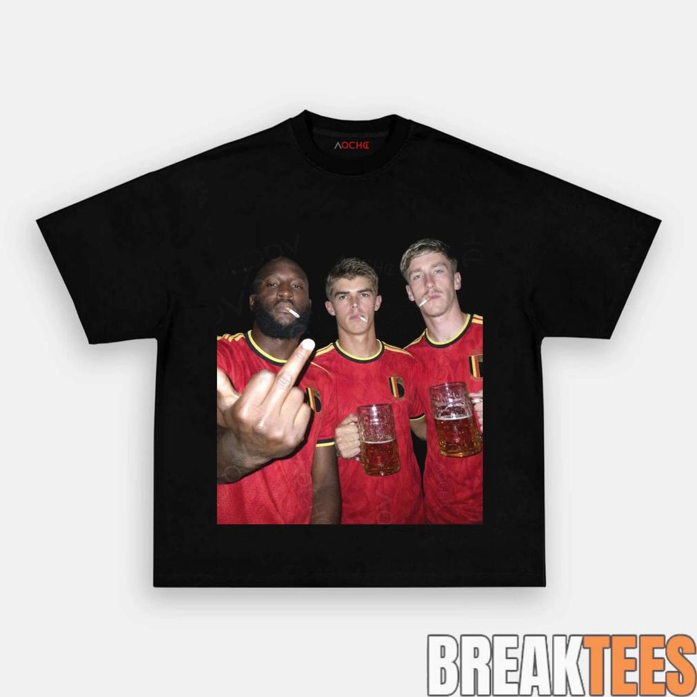 Belgium Football Team Trio Cigarettes and Glory - Adult & Kids T-Shirts, Sweatshirts & Hoodies apparel design preview 1