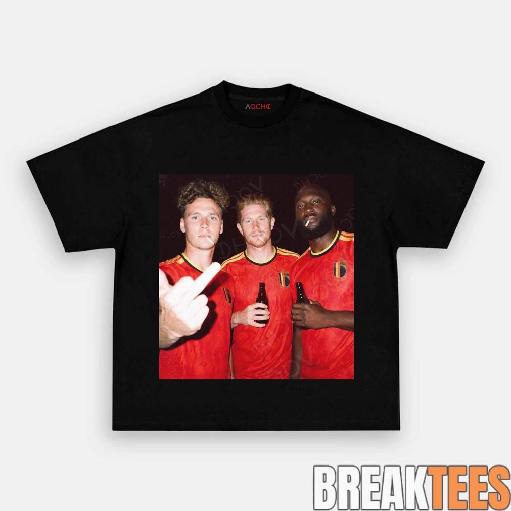 Belgium Football Team Trio Drunk Smoke - Adult & Kids T-Shirts, Sweatshirts & Hoodies apparel design preview 1