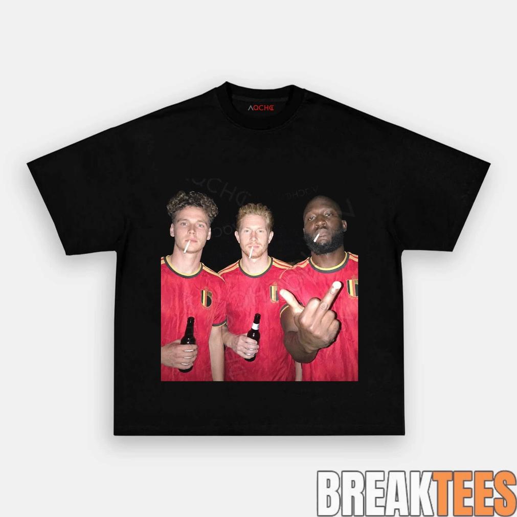 Belgium Football Team Trio Drunk - Adult & Kids T-Shirts, Sweatshirts & Hoodies apparel design preview 1