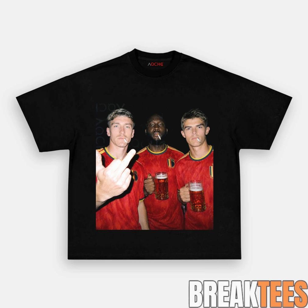 Belgium Trio Drunk Smoke Middle Finger - Adult & Kids T-Shirts, Sweatshirts & Hoodies apparel design preview 1