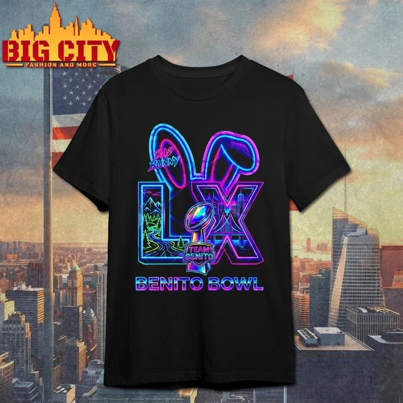 Benito Bowl LX Bad Bunny Neon - Adult & Kids T-Shirts, Sweatshirts & Hoodies apparel design preview 1
