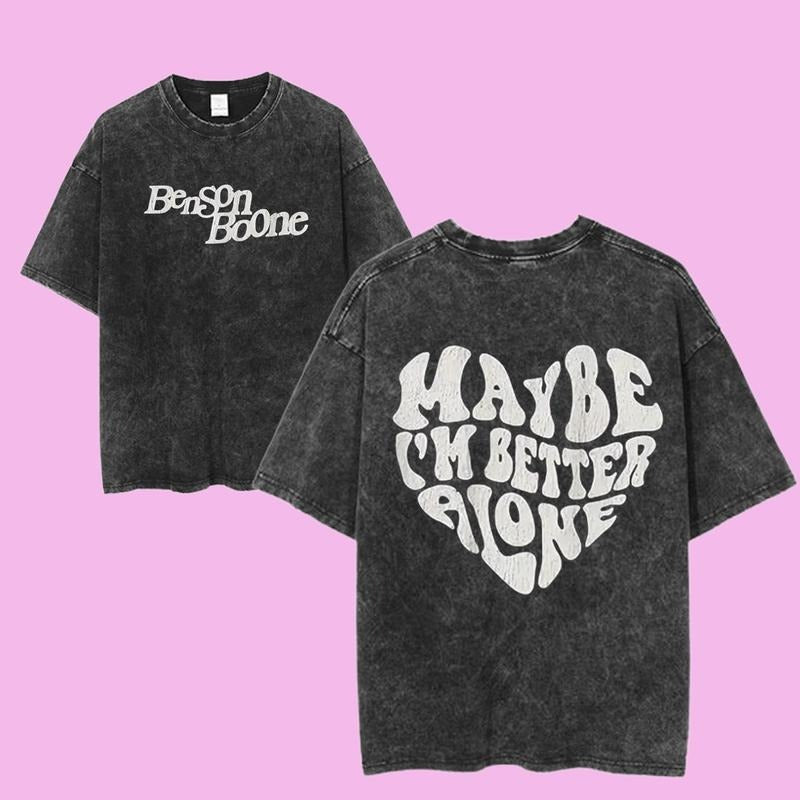 Benson Boone Maybe I'M Better Alone Retro Psychedelic - Adult & Kids T-Shirts, Sweatshirts & Hoodies apparel design preview 1