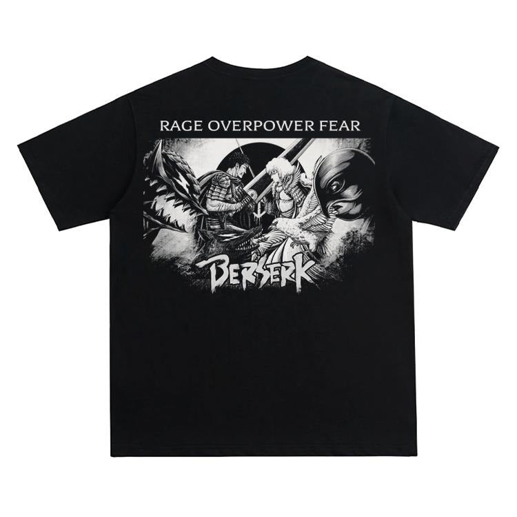 Berserk "Fiery Guts" Vintage Anime 100% Cotton - Adult & Kids T-Shirts, Sweatshirts & Hoodies apparel design preview 1