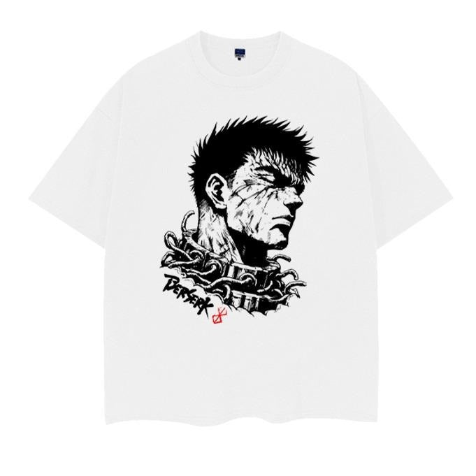 Berserk "Guts Portrait" Vintage Anime 100% Cotton - Adult & Kids T-Shirts, Sweatshirts & Hoodies apparel design preview 1