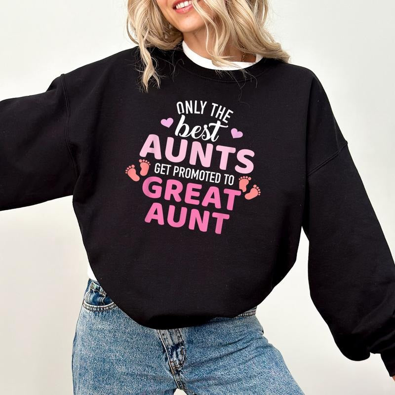 Best Aunts Get Promoted Great Aunt Auntie Pregnancy - Adult & Kids T-Shirts, Sweatshirts & Hoodies apparel design preview 1