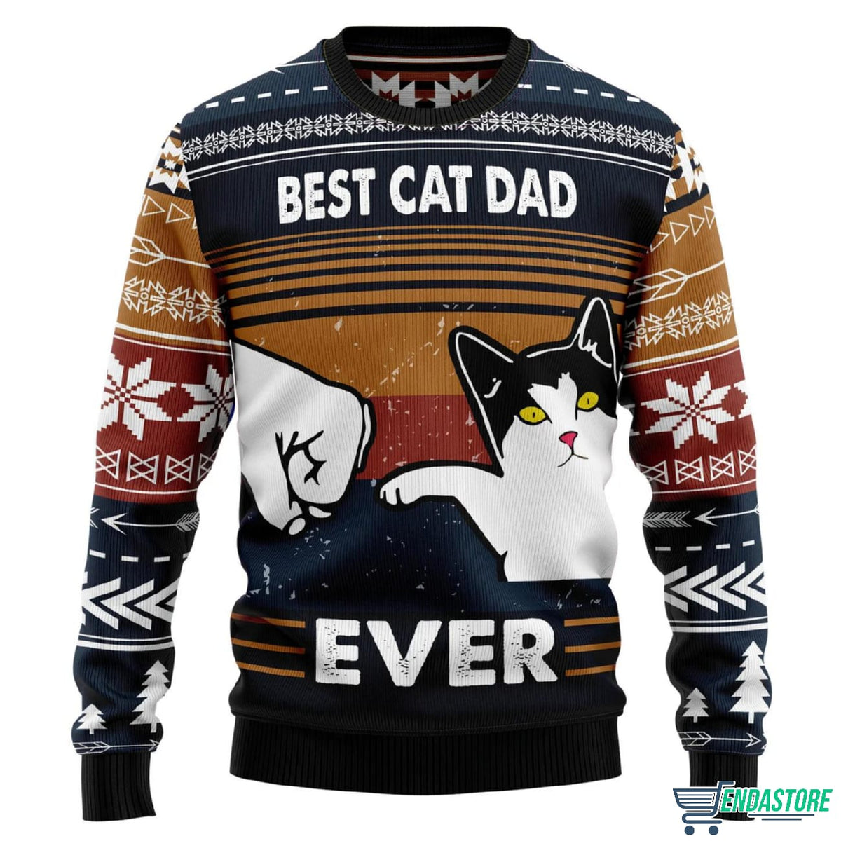 Cat Dad Ever 3D Ugly Christmas Sweater - Holiday Gift product image