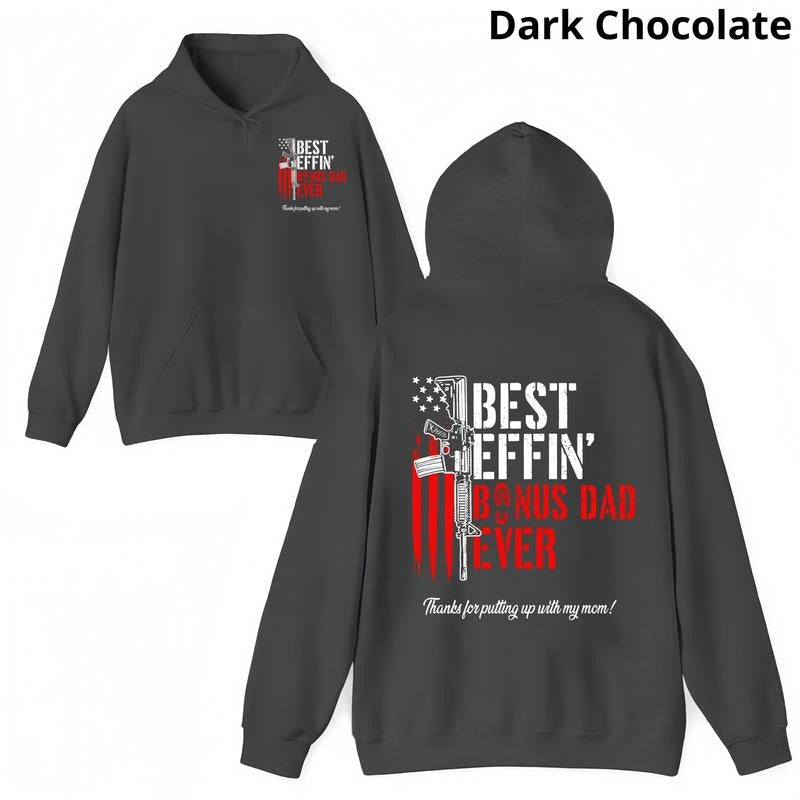 Best Effin' Bonus Dad Ever Double Sided Vintage Funny - Adult & Kids T-Shirts, Sweatshirts & Hoodies apparel design preview 1