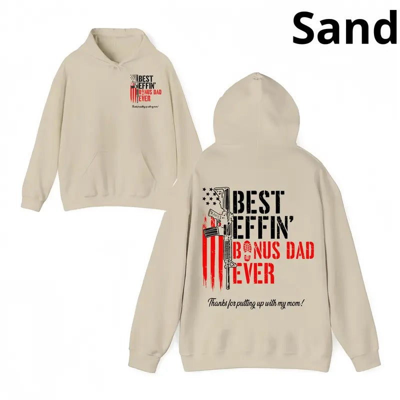 Best Effin' Bonus Dad Ever Double Sided Vintage Funny - Adult & Kids T-Shirts, Sweatshirts & Hoodies apparel design preview 1