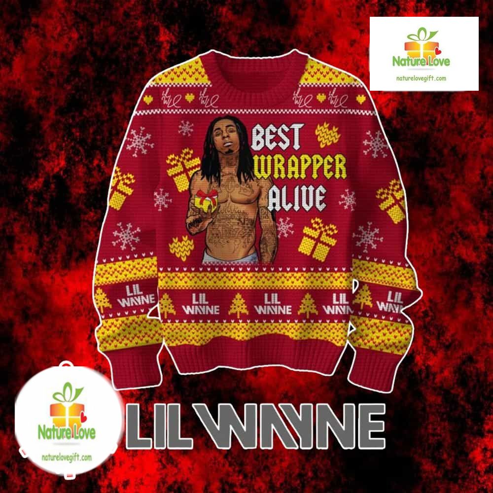 Lil Wayne Wrapper Alive Holiday Gift Ugly Christmas Sweater - Holiday Gift product image