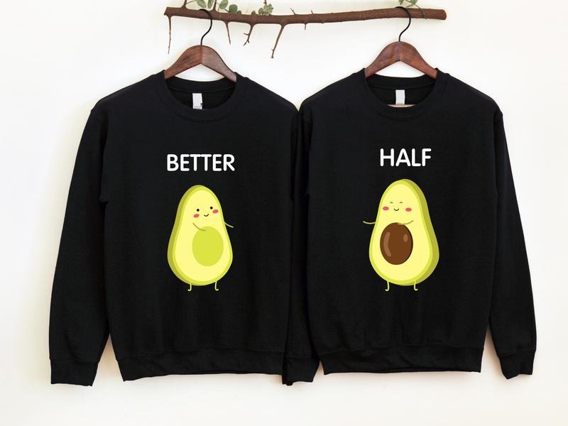 Better Half Avocado Matching Couples Cute Valentine - Adult & Kids T-Shirts, Sweatshirts & Hoodies apparel design preview 1