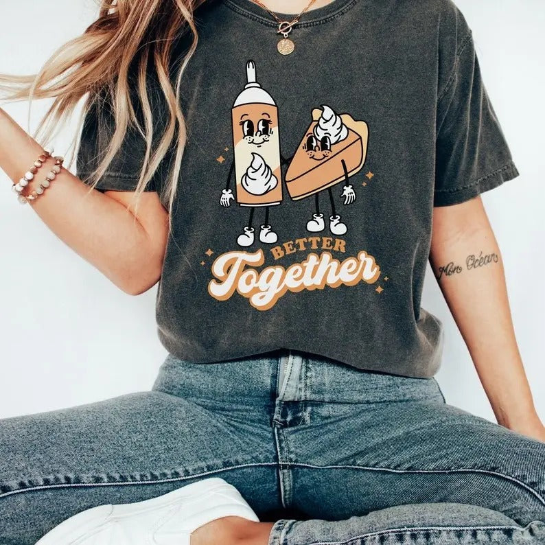 Better Together Comfort Colors Thanksgiving Pumpkin - Adult & Kids T-Shirts, Sweatshirts & Hoodies apparel design preview 1